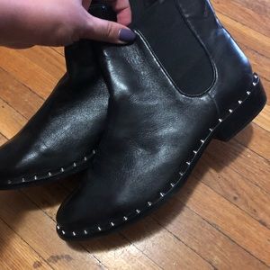 Schutz Studded Leather Booties “Shabba”